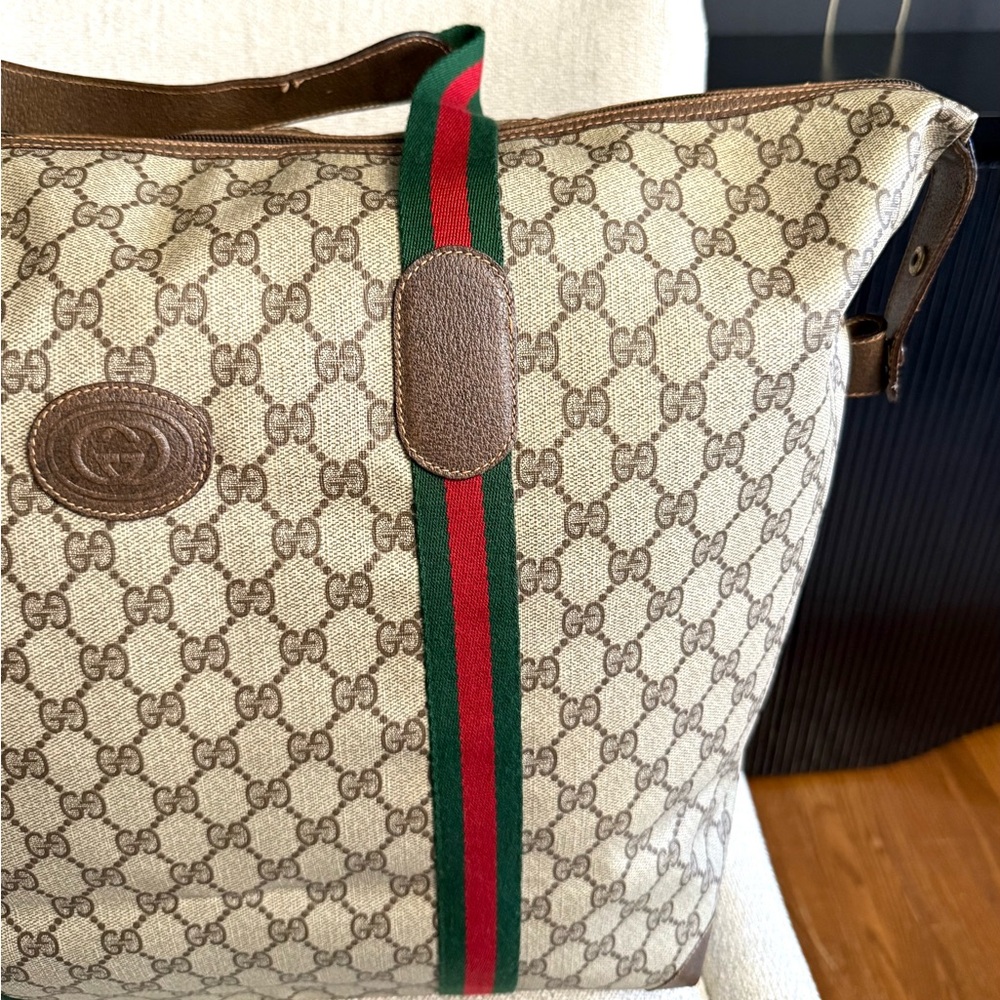 Authentic GUCCI travel bag/ XL tote brown monogram coated canvas - Picture 4 of 16